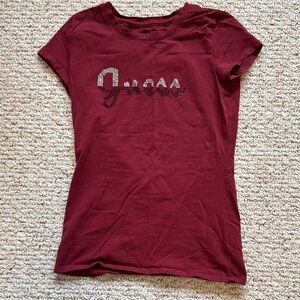 Guess Red Cap Sleeve Fitted Tee